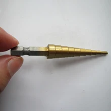 HSS Wood Metal Drilling 1pcs/lot 3-12mm Titanium Step Drill Bits HSS Power Tools exagonal stepped drill Step drill