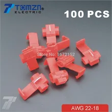 100 шт. провода терминалы быстрый разъем проводов кабельный зажим AWG 22-18