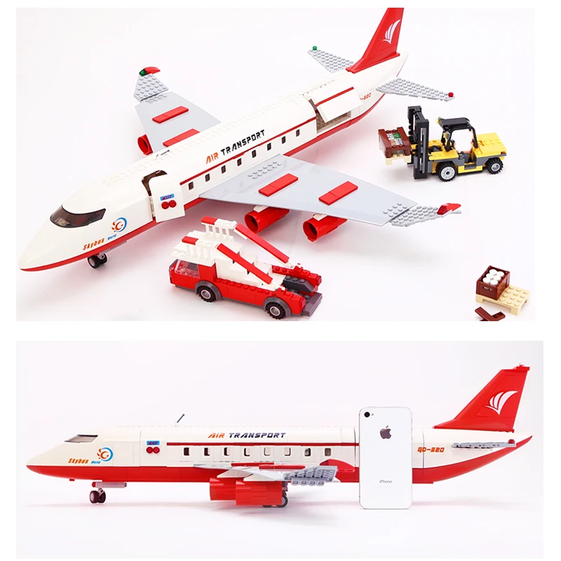GUDI 856+ шт блок город большой пассажирский самолет блок сборки строительные блоки Развивающие Кирпичи игрушки для детей подарок