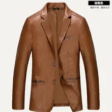 S-4XL,,, зимняя мужская новая кожаная куртка для отдыха, блейзер