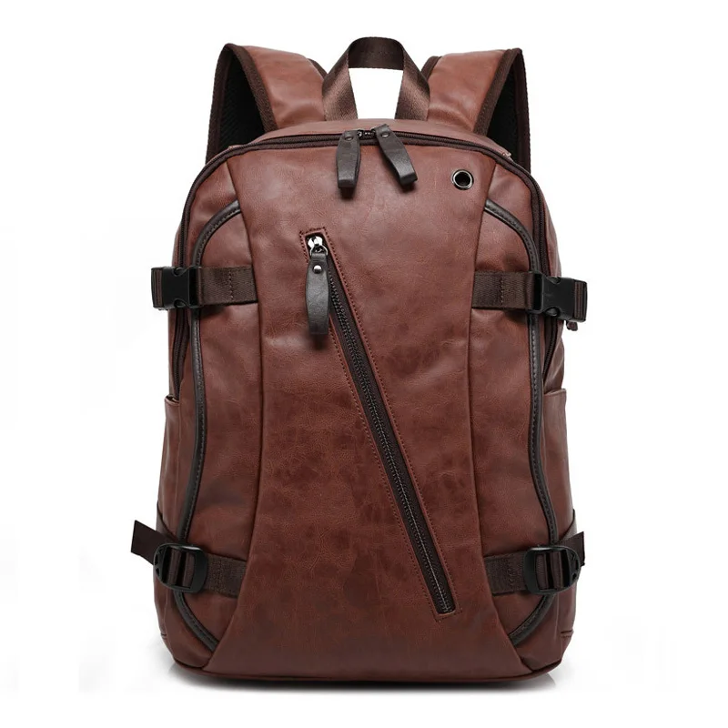 La magia de la Unión de los hombres de cuero Mochila De Cuero casuales de los hombres de Mochila y bolsas de viaje Universidad Occidental estilo hombre Mochila zip