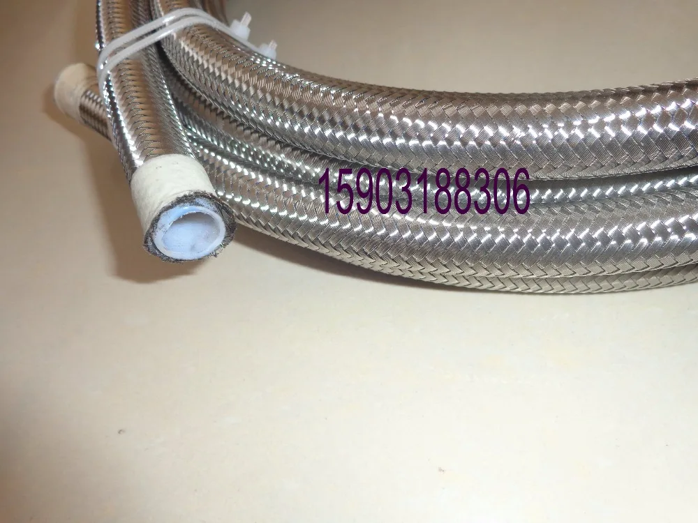 

AN6 Auto Fuel hose Teflon/PTFE Stainless Braided Hose Line 20ft