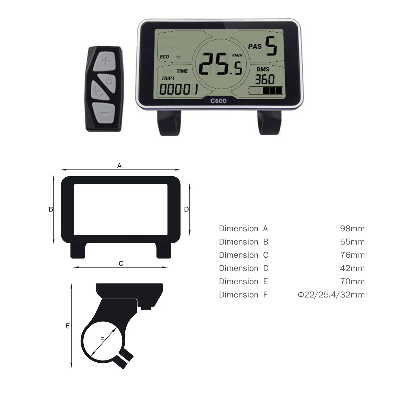 Top okfeet C600 C800 LCD Display for GP Lingbei LB Midmotor Bigstone Electric Bicycle Parts 4 Top okfeet C600 C800 LCD Display for GP Lingbei LB Midmotor Bigstone Electric Bicycle Parts 4