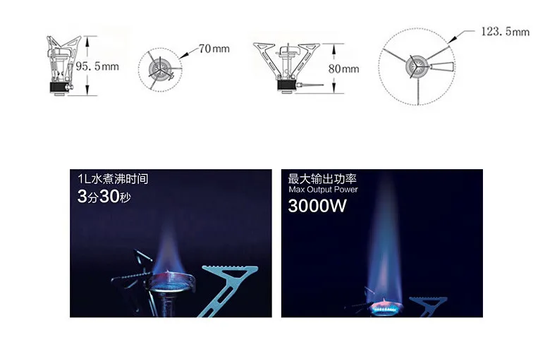 Огненный клен FMS-103 ультра светильник титановая плита Складная Походная мини-плита цельная Складная газовая плита 103 г