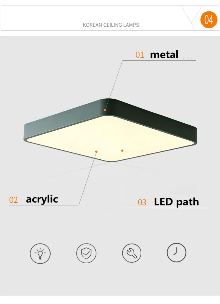 Гладить квадратный лампы светодио дный потолочные светильники Размер 30 см высота 5 см крепеж и акриловые кухонные кровать комната фойе