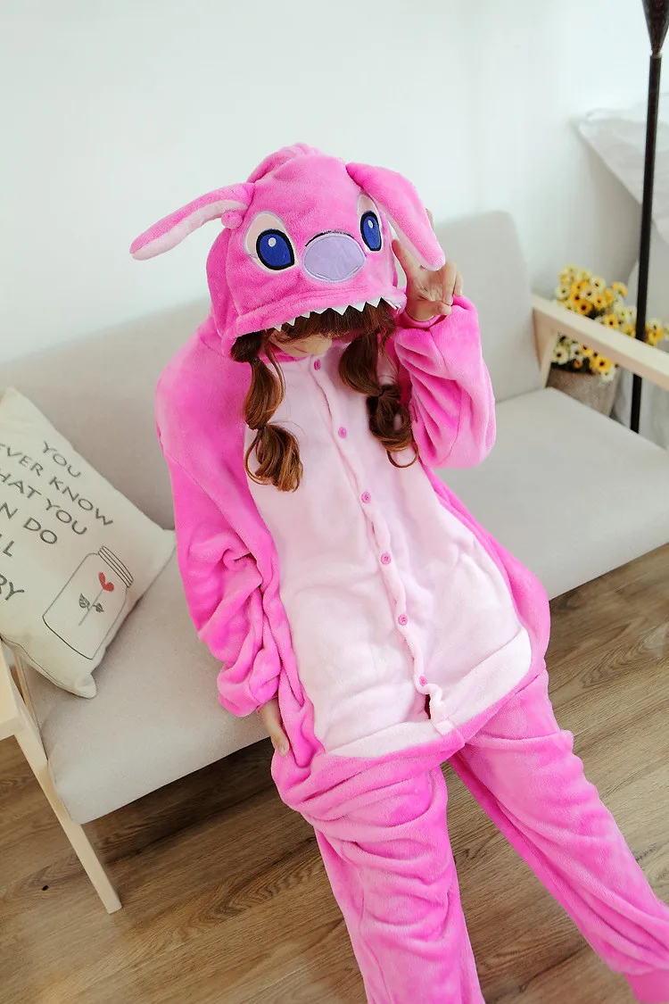 Кигуруми Лило и Синий Розовый Ститч Onesie пижамы для взрослых унисекс Косплей животных комбинезоны детские пижамы костюм одна деталь femme