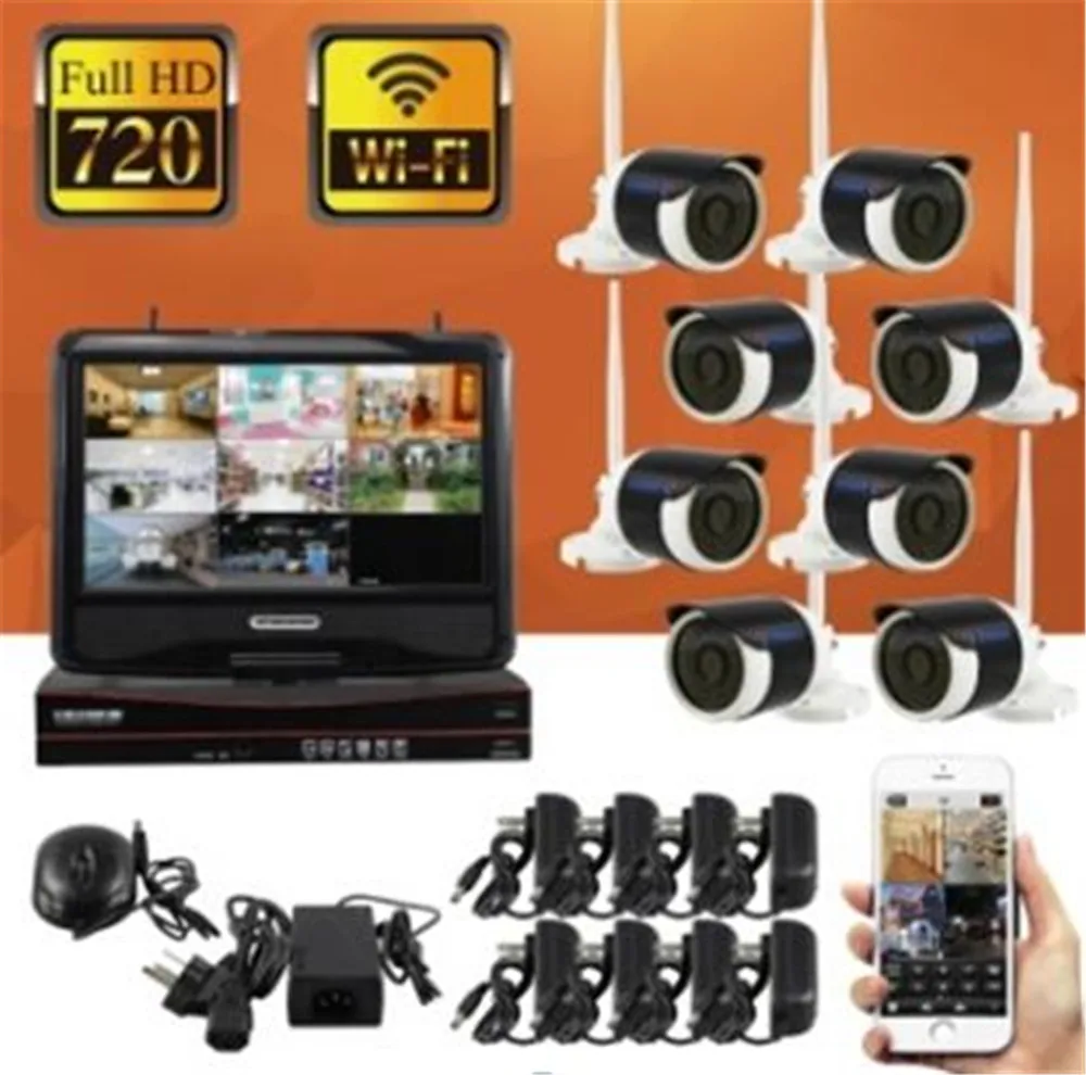 10 дюймовый монитор 8CH WI-FI 960 p Беспроводной IP набор камеры nvr