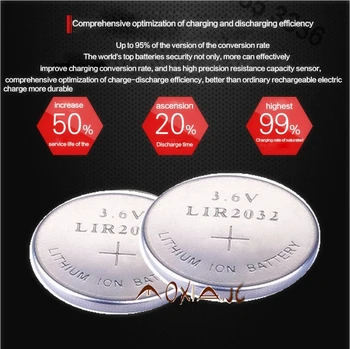 

High quality NEW 10PCSX LIR2032 3.6V button cell battery LIR2032 rechargeable battery can replace the CR2032 battery