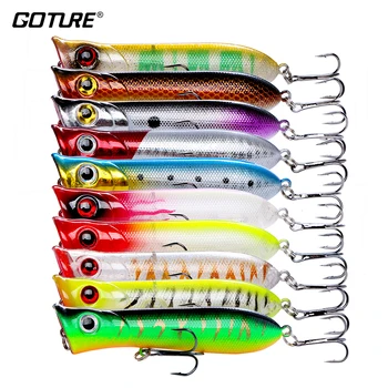 

Goture 10 piece Popper Fishing Lure Wobblers Crankbaits Isca Artificial Bait Pesca 8cm/11.6g For Freshwater Saltwater Fishing