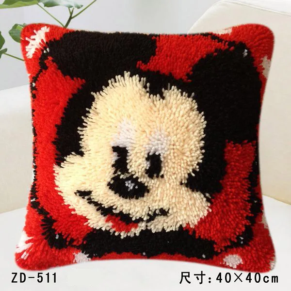 

ZD511 Pillow Cushion Latch Hook Kit Embroidery DIY Craft Cross Stitch Needlework Embroidery Counted Cross-Stitching Kit Set