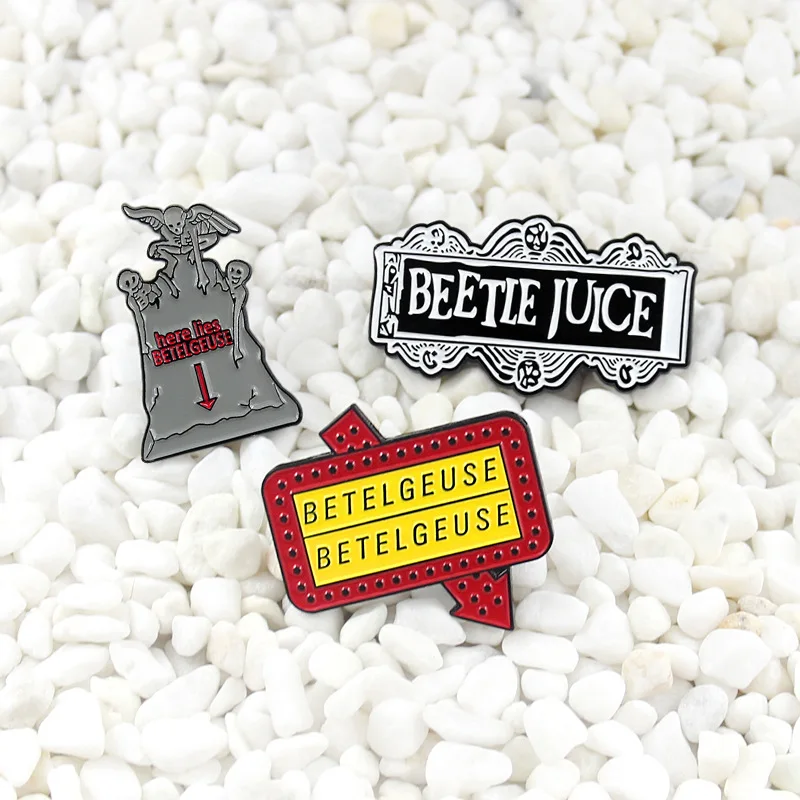 Эмалированная брошка BETELGEUSE BEETLE JUICE брошь в виде уличного билборда готическом