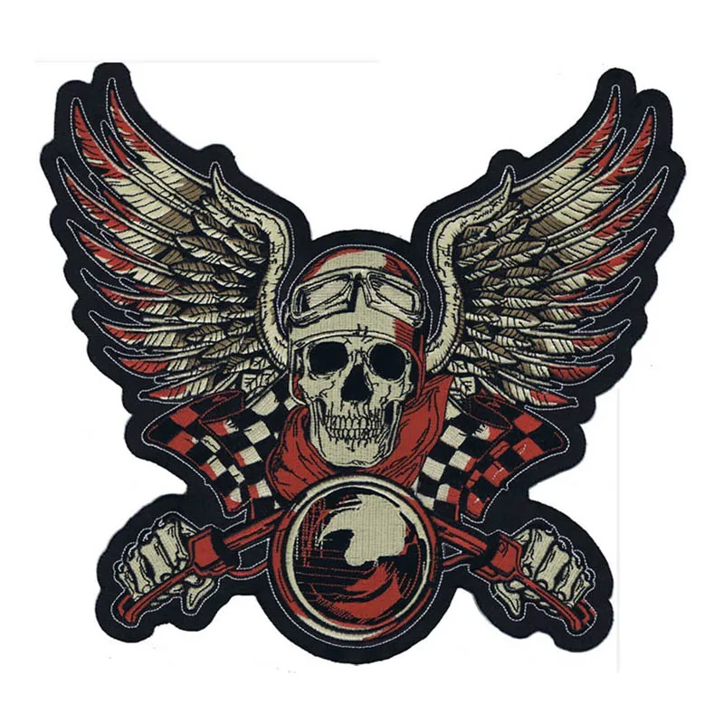 Lethal Threat винтажный Байкерский красный вышитый патч для куртки (10 &quotx 11&quot)|embroidered