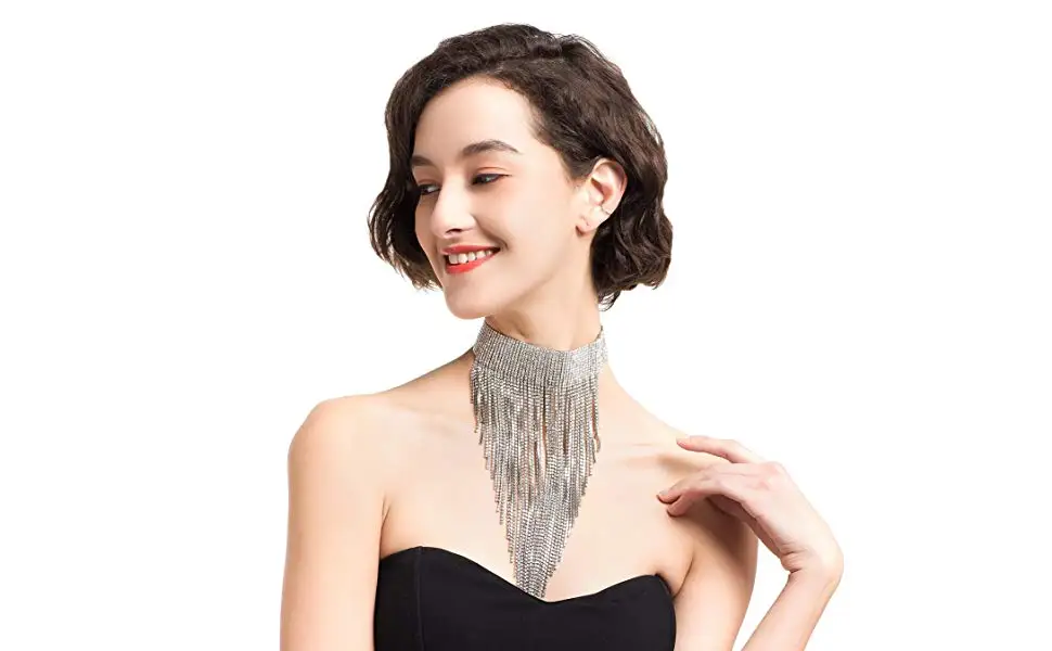  Tassel Collar Statement Necklace for Women Novelty Fashion Jewelry 1 Set with Gift  (6)