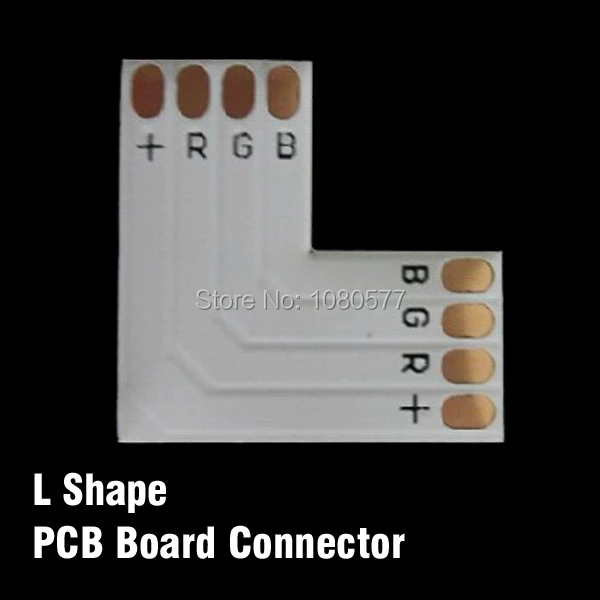 50 шт./лот L T X Shape 10 мм 4 Pin 5050 RGB Светодиодная лента угловой разъем PCB плата сплиттер
