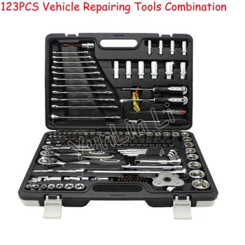 Price 123Pcs Hand Tools Professional Car Repair Tool Set Spanner Ratchet Wrenches Sockets Mechanic Tool Kits Multifunction Vehicle