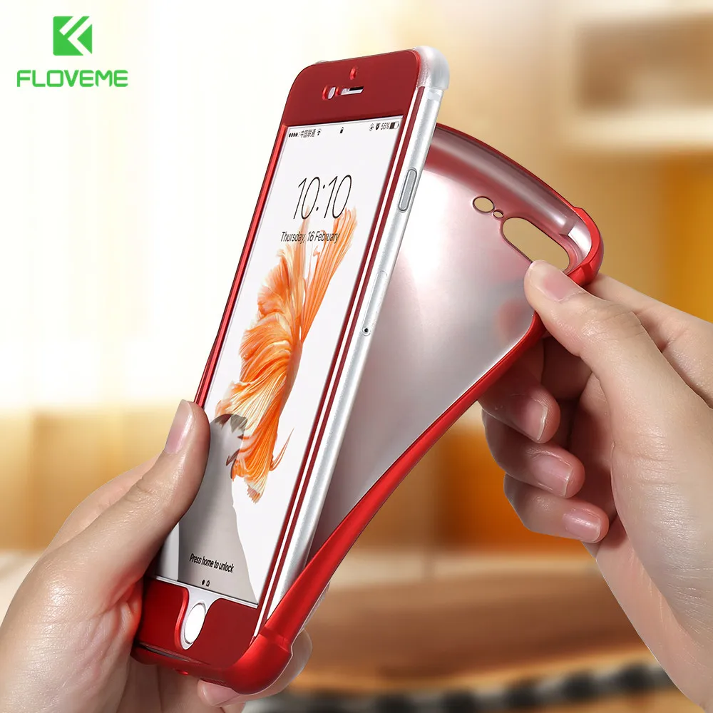 

KISSCASE Luxury 360 Degree Case For iPhone 6 6s 7 Plus Full Protective Cases For iPhone 7 6 6s Plus Shockproof Case Cover Coque