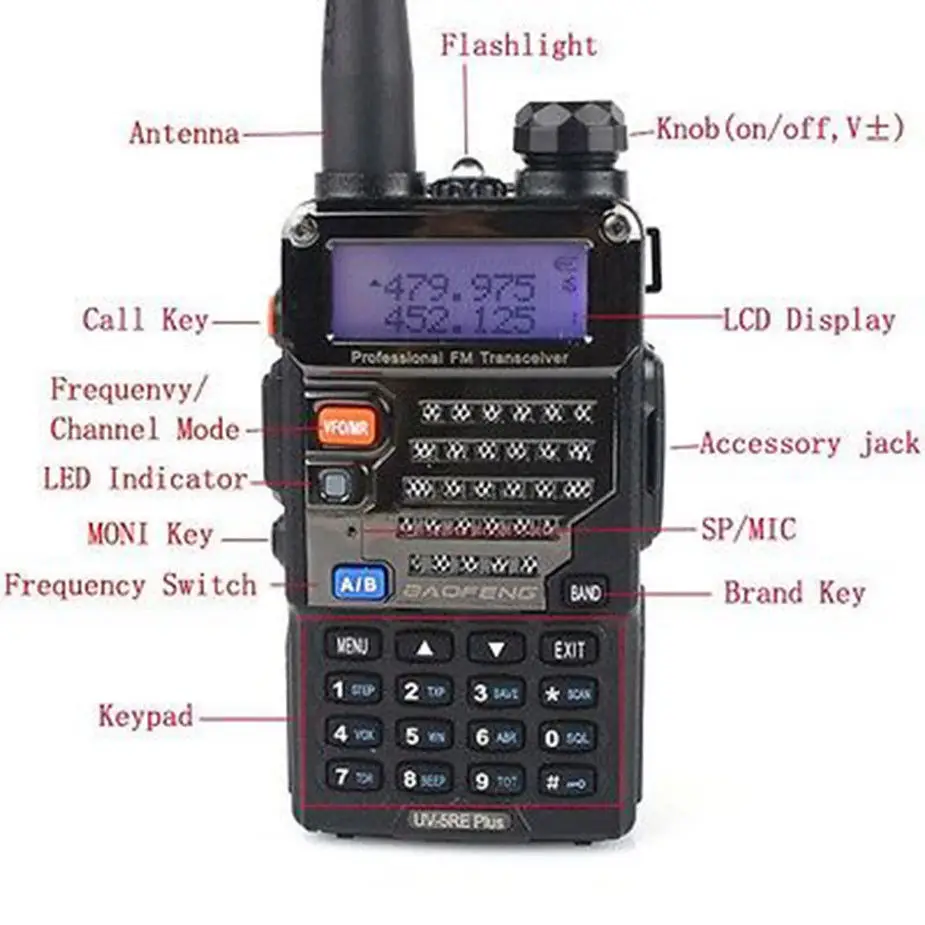 2 шт./лот BAOFENG UV-5RE Plus Dual-D и VHF/UHF 400-520 мГц двусторонней радиосвязи Walkie рации UM