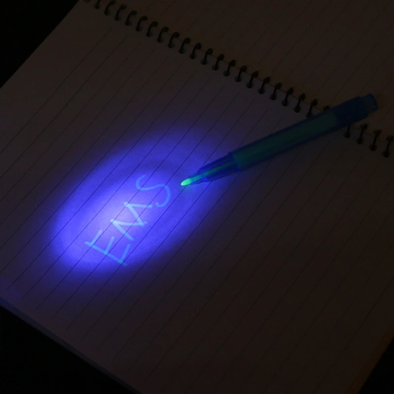 4 шт./компл. ручка с невидимыми чернилами встроенный УФ свет волшебный маркер для безопасности ручки в использовании