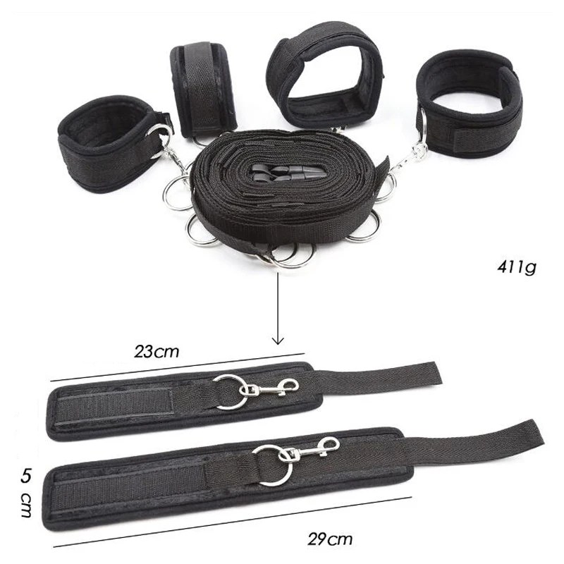 Bed Restraint Bandage BDSM Ankle Cuff Handcuff Sex Toy For Women Cosplay Slave Fetish Furniture Nyl