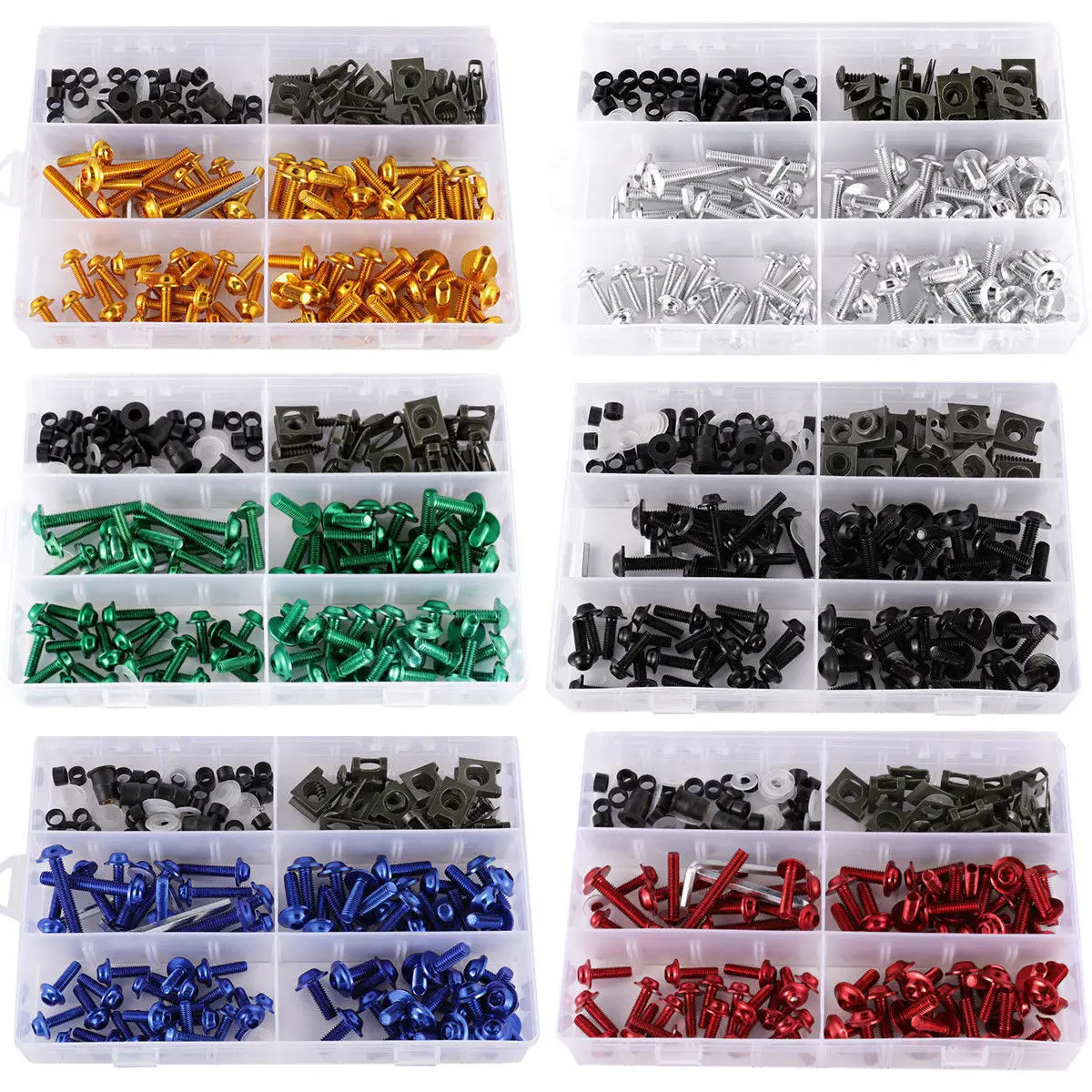 177PCS Motorcycle Sportbike Windscreen Fairing Bolts Kit