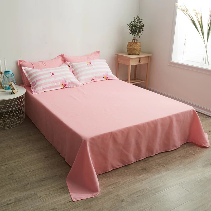 Комический Комплект постельного белья с розовой пантерой, пододеяльник, постельное белье, наволочки, китайский стиль, простыни, белые, розовые, в полоску, домашний текстиль