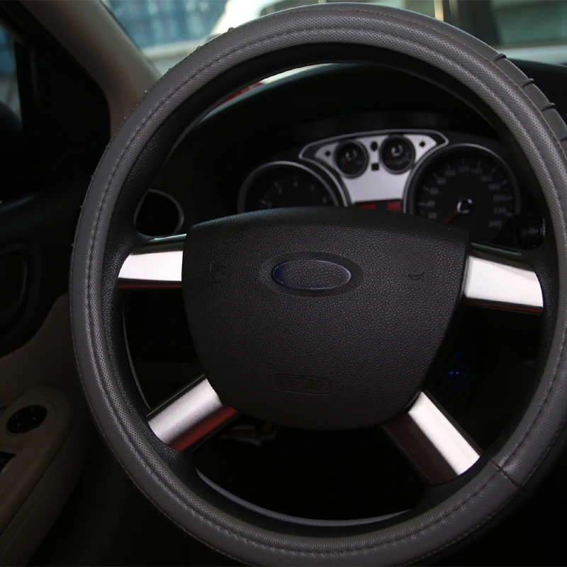 Жеребенок сжигание 4 шт. из нержавеющей стали Автомобильный руль украшения крышки накладка наклейка для Ford Focus 2 MK2 2005-2011 аксессуары