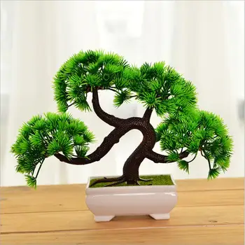 

Simulation of welcome pine potted green potted pines small bonsai household decoration tableware artificial flowers