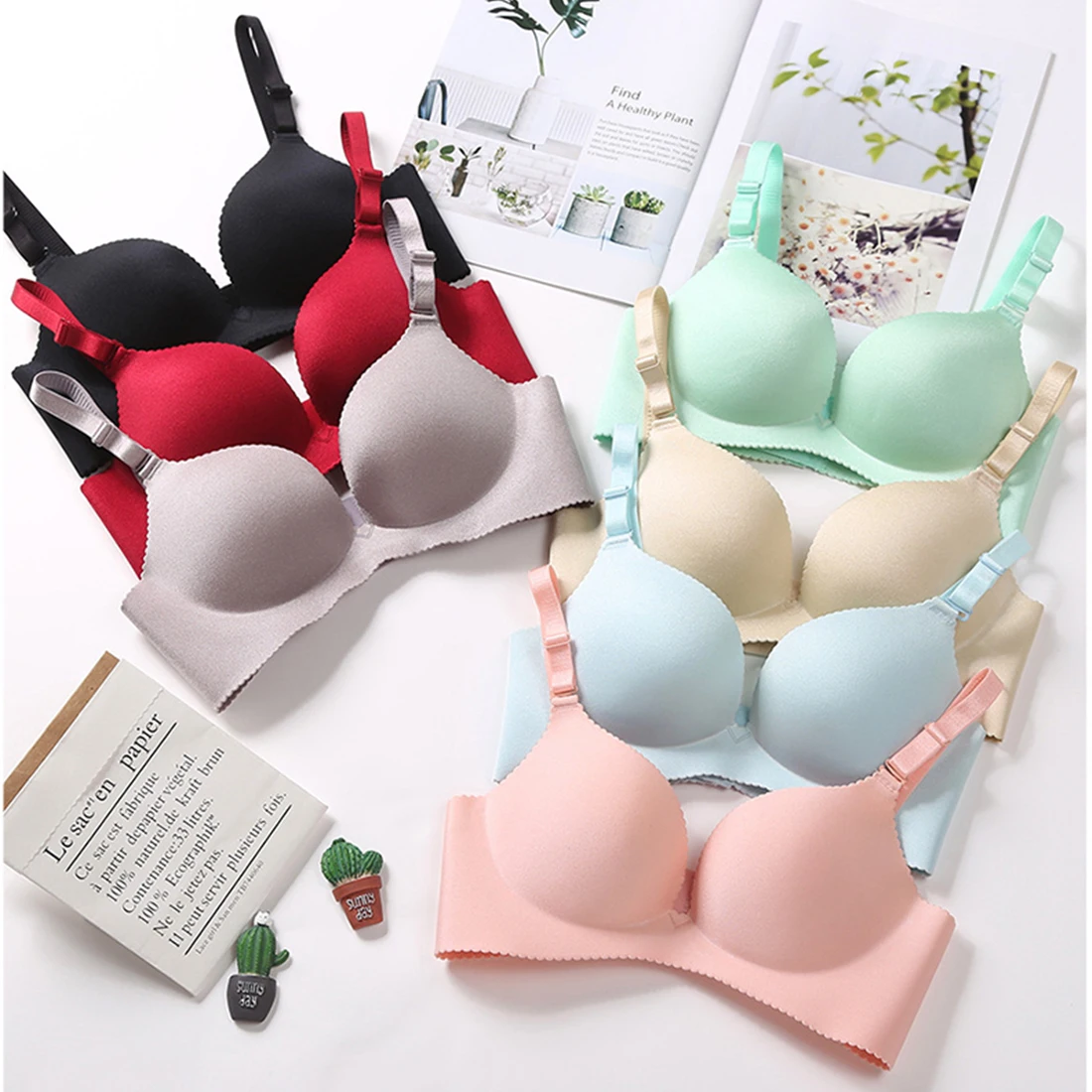 

i2u Women's Smooth Comfort Soft Cup Wirefree Lightly Lined Sexy Convertible Seamless Bra No Side Effects Contour Bra underwear