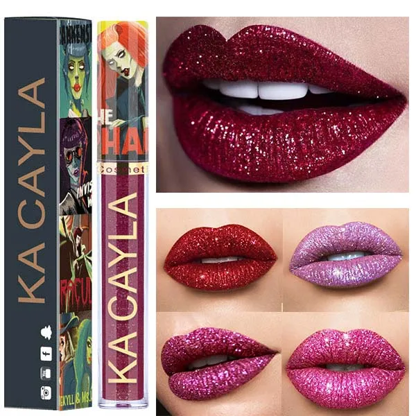

Cmaadu 8 Colors Shimmer Liquid Lip Gloss Tint Halloween Theme Diamond Symphony Lip Gloss Shiny Metal Lip Gloss Beauty Lipstick