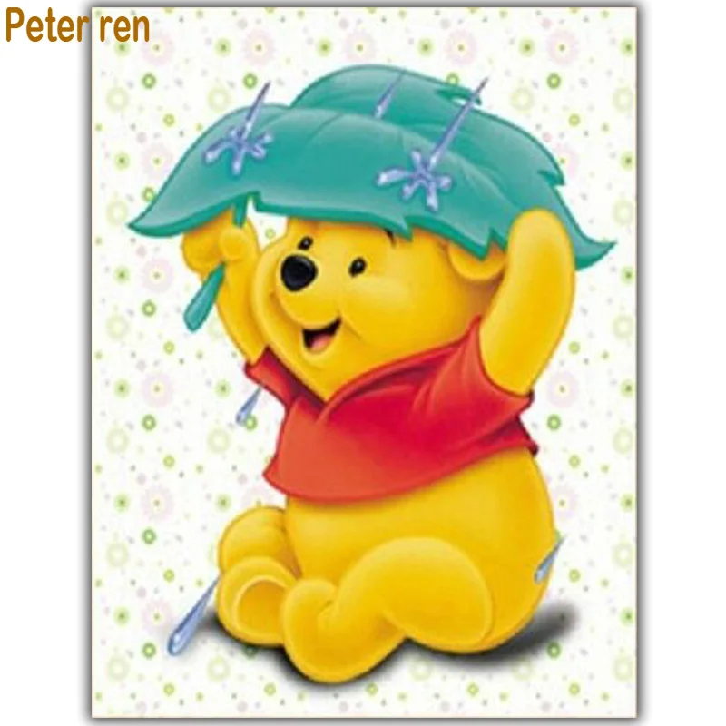 

Diy Diamond painting Bear doll Full Diamond embroidery animal square diamond mosaic rhinestones icon Leaves 3d diamond art