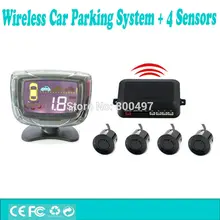 Newest Wireless Car Parking Assistance System with 4 Parking Sensors Wireless LCD Display Auto Backup Reverse Complete Kit