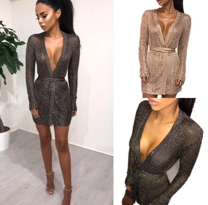 

Women's Dresses Solid VNeck Long Sleeve Mini Dress Sexy Mesh Party Nightclub Short Dress For Women Elegant Vintage Wear Vestidos