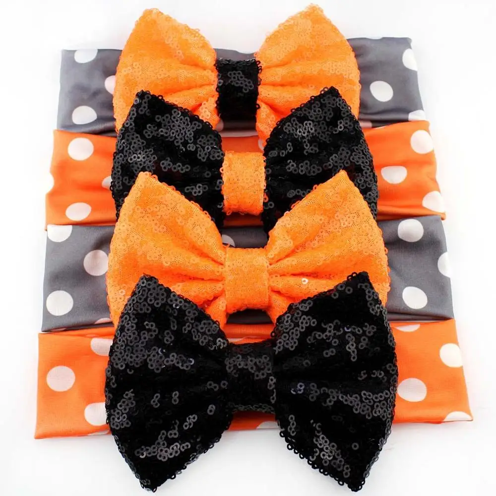 

Halloween Baby Headband Girls Sequin Dot Head Band Newborn Kids Cotton Headwear Festival Party Headbands Bebe Cotton Headwrap