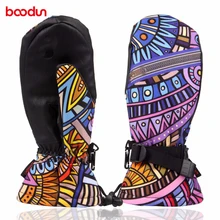 Женские лыжные перчатки Boodun, Нескользящие, ветрозащитные, водонепроницаемые, для езды на снегоходе, зимние теплые перчатки, для спорта на открытом воздухе, перчатки