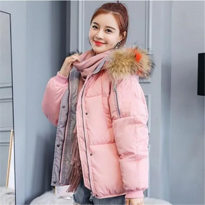 Winter Jacket Women 2018 Autumn Short Design Cotton Padded Coat Causual Warm Outerwear Winter Coats Gray Black Manteau Femme