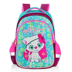 Мода кошка печати обувь для девочек школьные ранцы дети мультфильм рюкзак первоклассника Bookbag ортопедические школьные рюкзаки принцессы