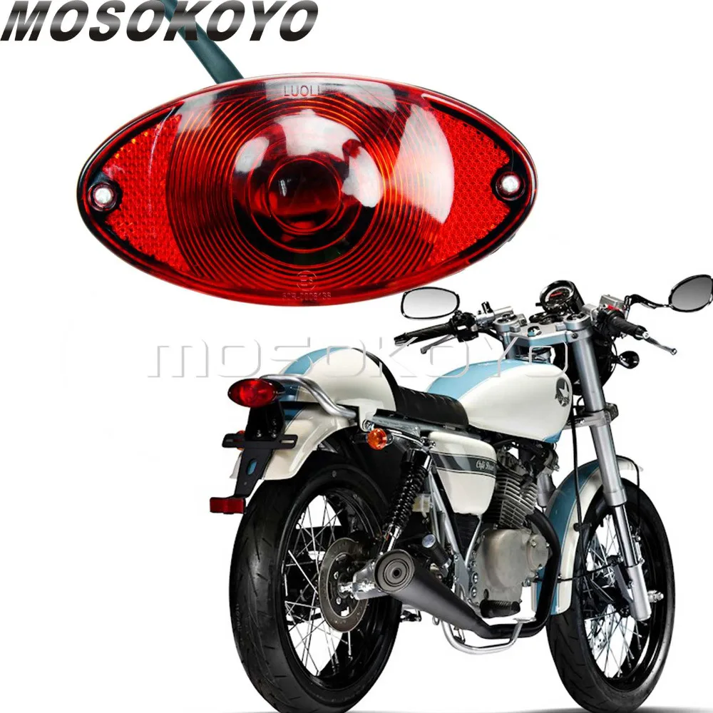 

Motorcycle 12V Bulb ABS Plastic Lucas Taillight Brake Stop Light License Plate Light for Honda Yamaha Cafe Racer Touring