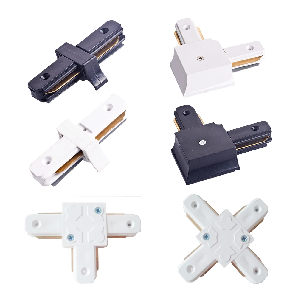 

I L T cross shape LED spotlight spot light track connector rail connector track adapter track linker white and black color