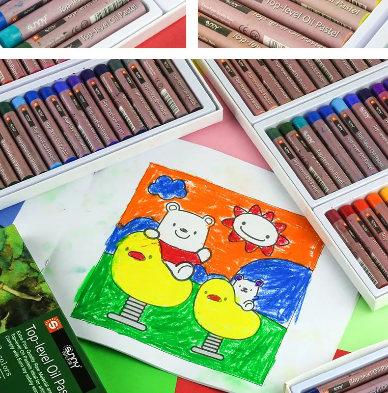 Pintura a Óleo Pastel de Nível Cores da Escola de Papelaria 50 Cera Cores Giz Pastel Vara Crayon Superior 12 - 18 25 36 12 Cheap Láp. cera