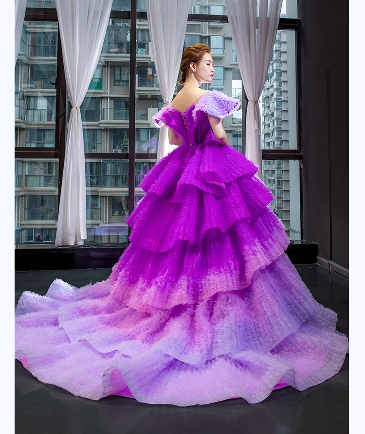 Великолепная Беременность Материнство платье вечерний танец порошок светло фиолетовый Глубокий фиолетовое бальное платье халат De Soiree