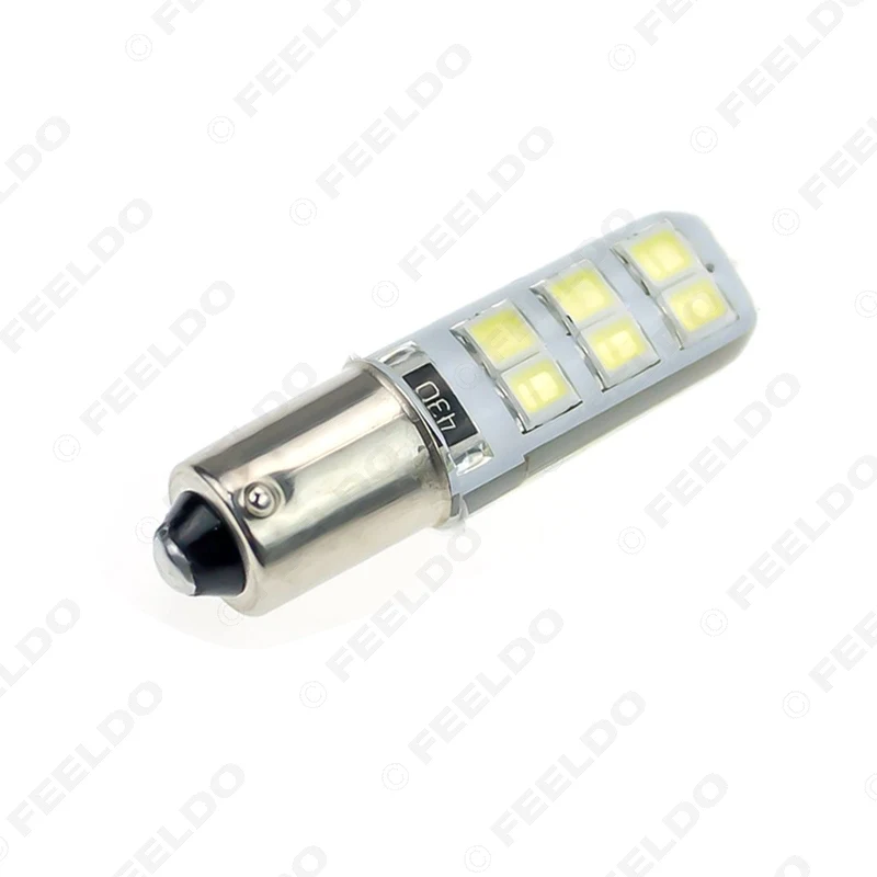 FEELDO 1 шт. белый автомобиль T4W BA9S 12 SMD 2835 Чип силиконовый чехол светодиодов номерной