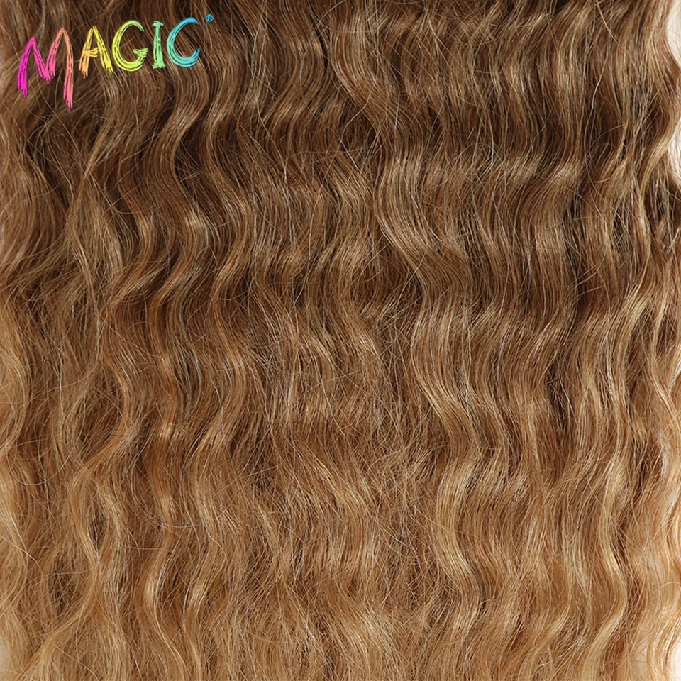 MAGIC Deep Curly Synthetic Hair Weave Deep Wave Hair Bundles 28"30"32"Inches Ombre Color Two Tone Curly Extension 120g