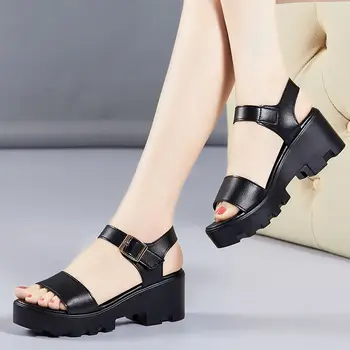 

35-41 size Summer women shoe 5cm-6cm heel height Open Toe women sandals fashion sandals wedges sandals peep-toe platform shoes