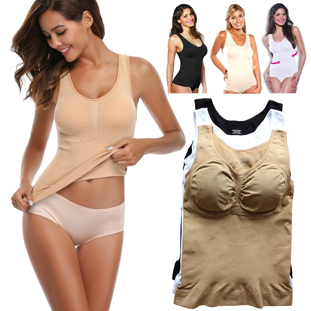 

Women'S Pajamas Sets Body Shaper Slimming Tops Push Up Bra Tank Top Underwear Slimming Vest Shapewear
