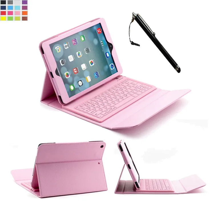 

For Apple iPad Air 2 Tablet Ultra Slim PU Leather Folio Case Cover with Built-in QWERTY Silicone Bluetooth 3.0 Keyboard & Stand