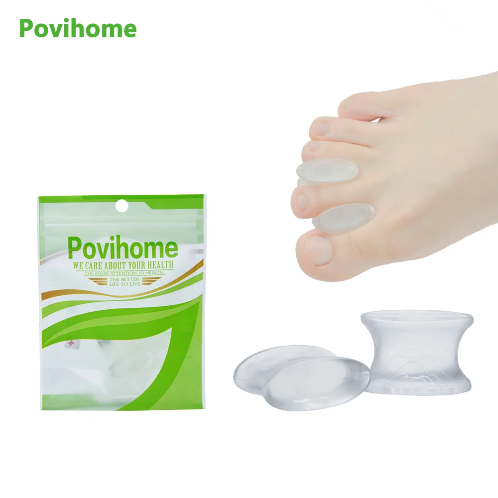 

2Pieces Silicone Gel Toe Separator Straightener Relief Hallux Valgus Pain Friction Pressure Feet Care Support C137
