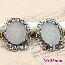 18x25 мм Античная бронзовая Plt Медь Пустой двойной Кружево Подвеска Лотки основы рамка DIY камеи ООС ювелирных изделий настройки