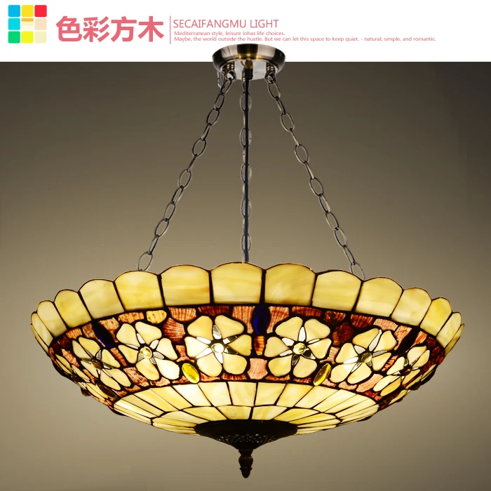 

2G23D 50CM European Garden pendant lamps living room hanging pendant lights study retro lamp lighting American country