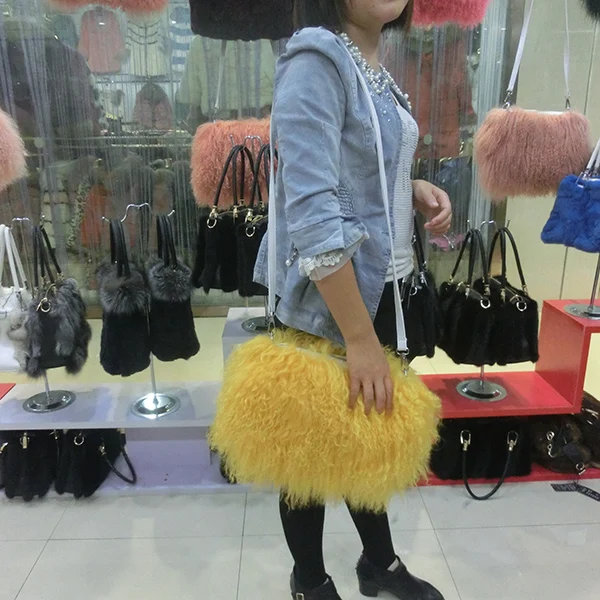 mongolian fur bag