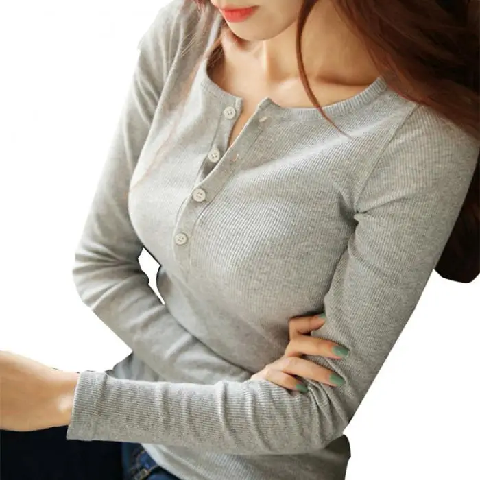 Новая женская футболка с v-образным вырезом и длинным рукавом, одноцветная Повседневная приталенная Базовая футболка, осенние весенние топы MV66